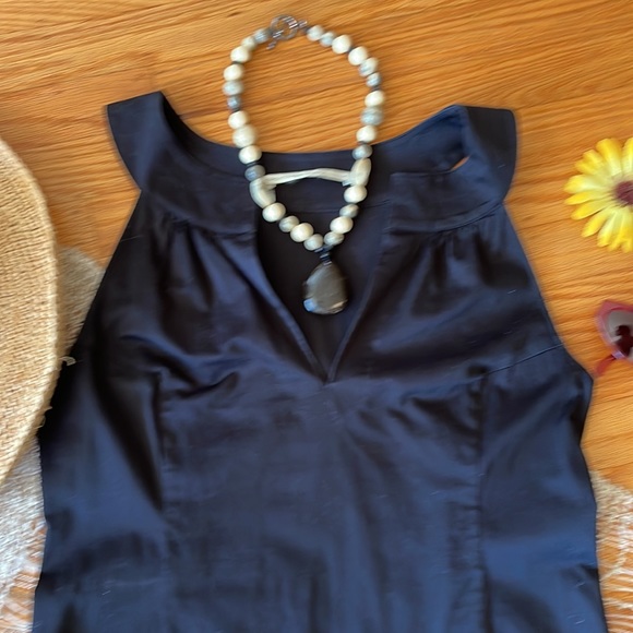 🌺 SAKS; Twelfth Street By Cynthia Vincent; Little Black Cotton Dress; Size Med! - Picture 5 of 11